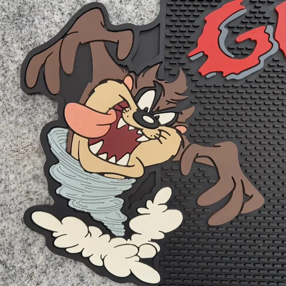 VINTAGE / Super Rare - Side Graphic 1997 Looney Tunes Taz GO AWAY Rubber Doormat